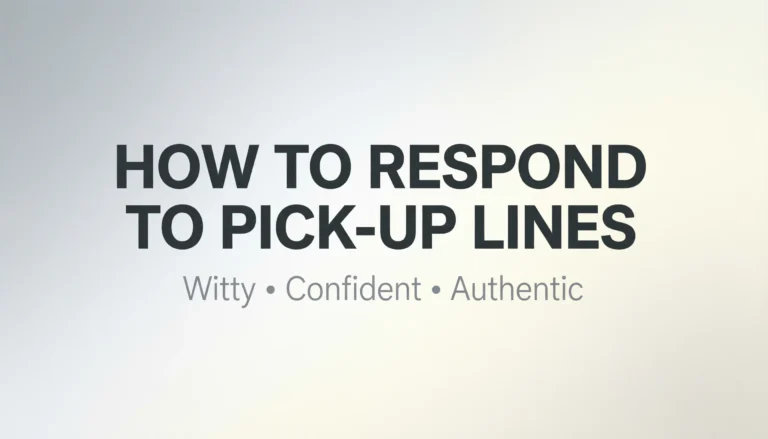 how to respond to pick up lines