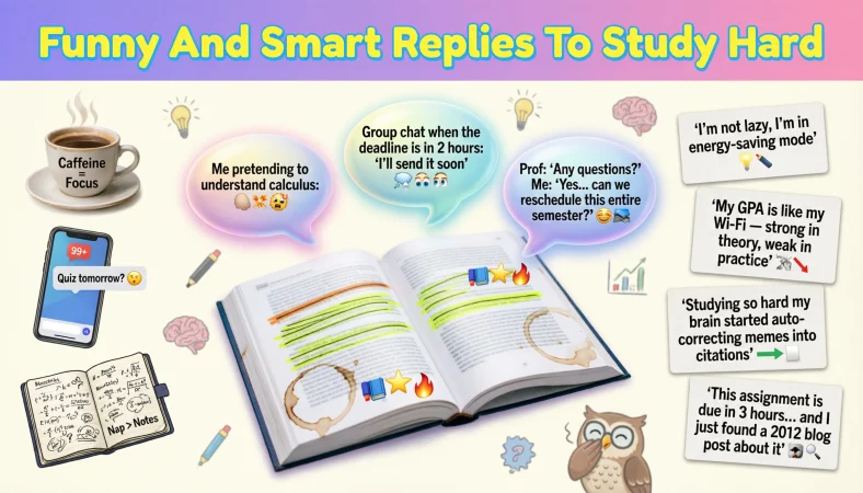 funny and smart replies to study hard thatll make anyone smile