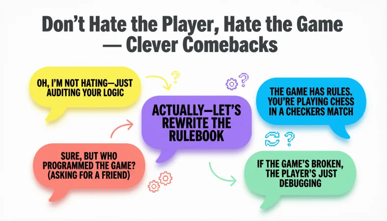 clever comebacks to dont hate the player hate the game