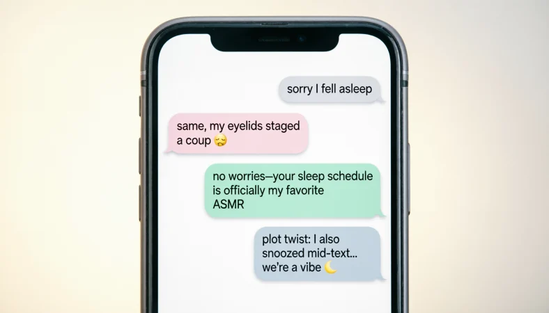 comeback responses when you receive sorry i fell asleep