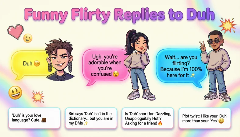funny flirty replies to duh