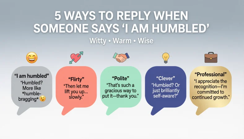 how to respond when someone says i am humbled
