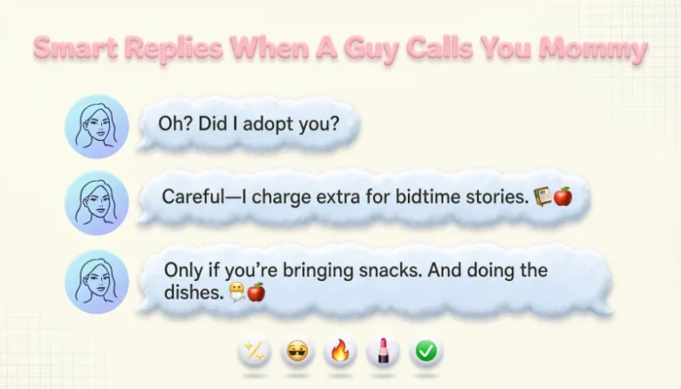 smart replies when a guy calls you mommy