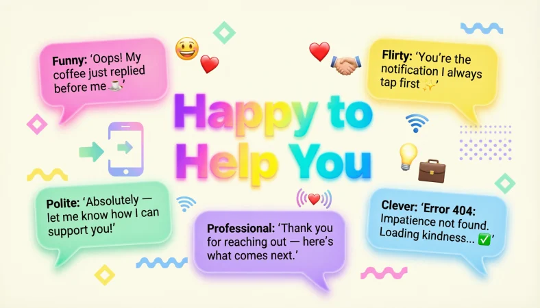 someone says happy to help you