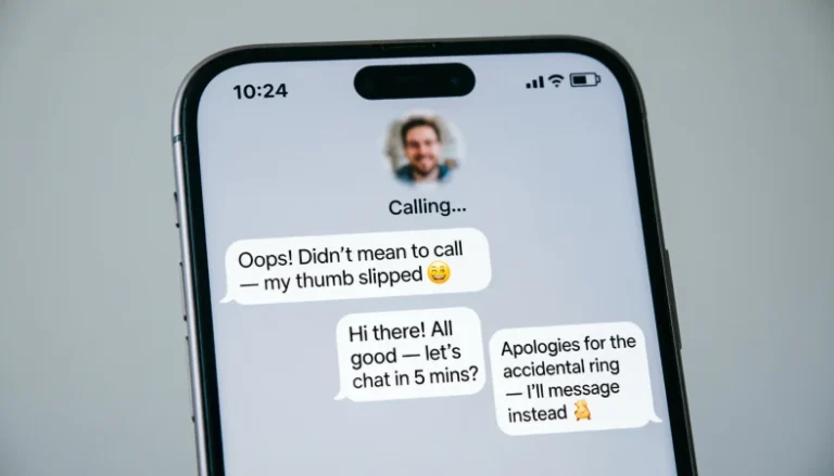 polite ways to explain an accidental whatsapp call