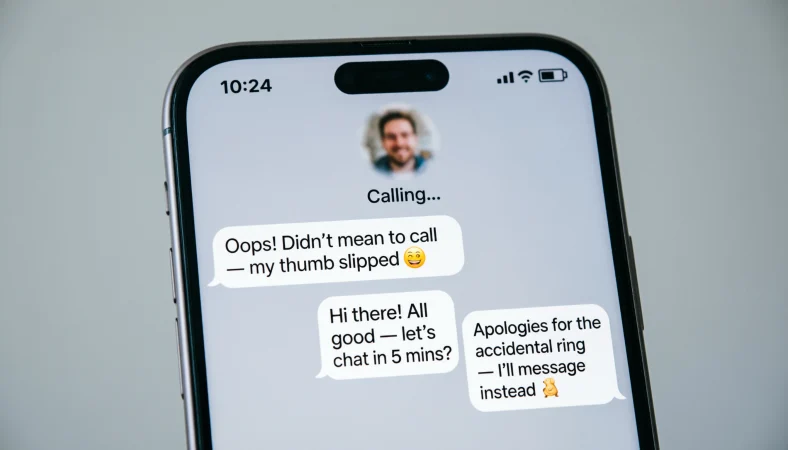 polite ways to explain an accidental whatsapp call