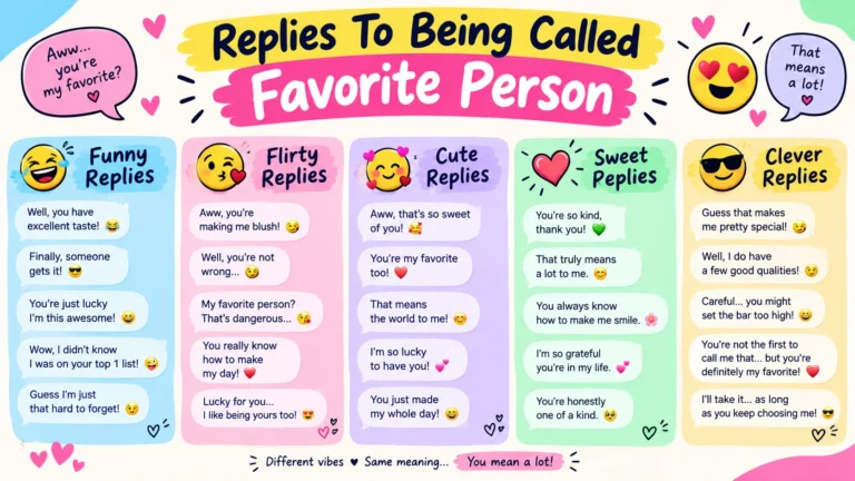 replies to being called favorite person