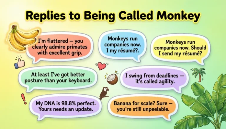 replies to being called monkey