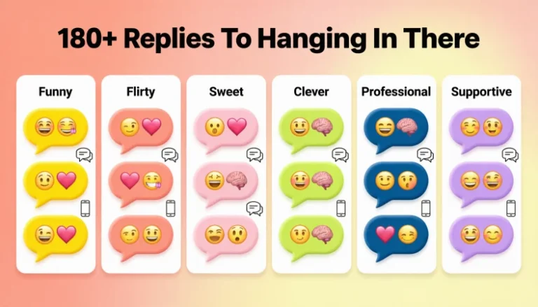 replies to hanging in there