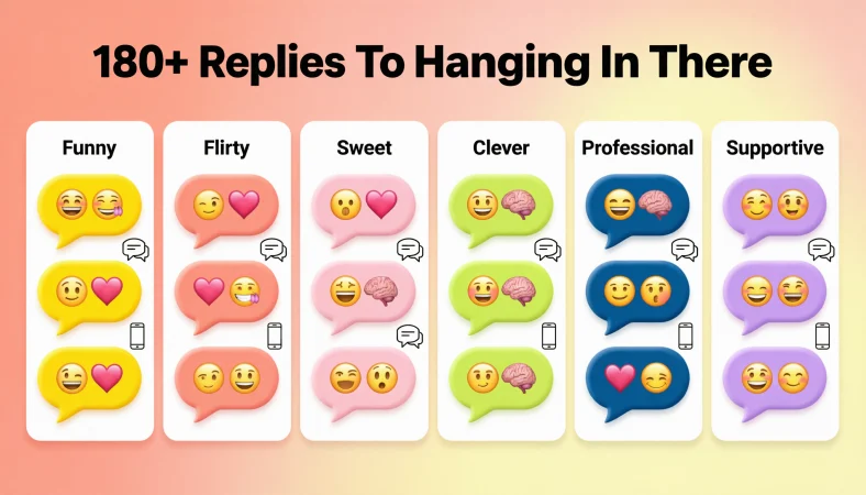 replies to hanging in there