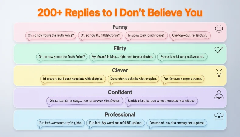 Replies to I don’t believe you