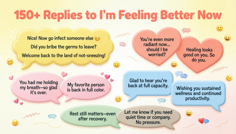 replies to I’m feeling better now
