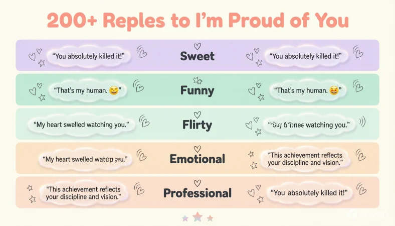 replies to I’m proud of you