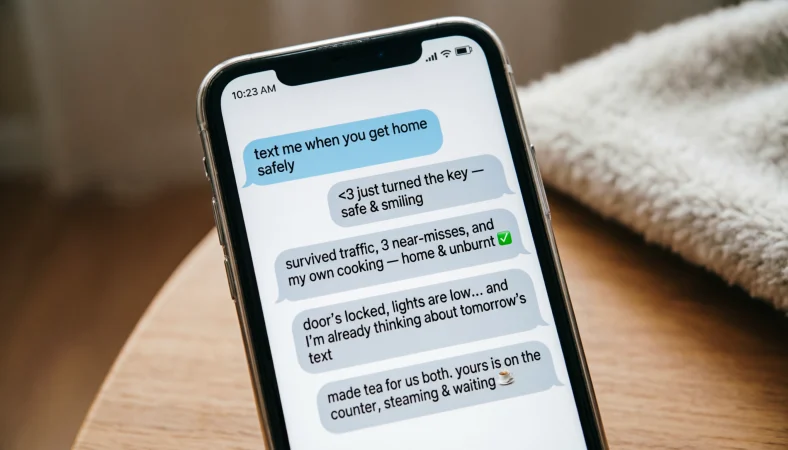 replies to text me when you get home safely