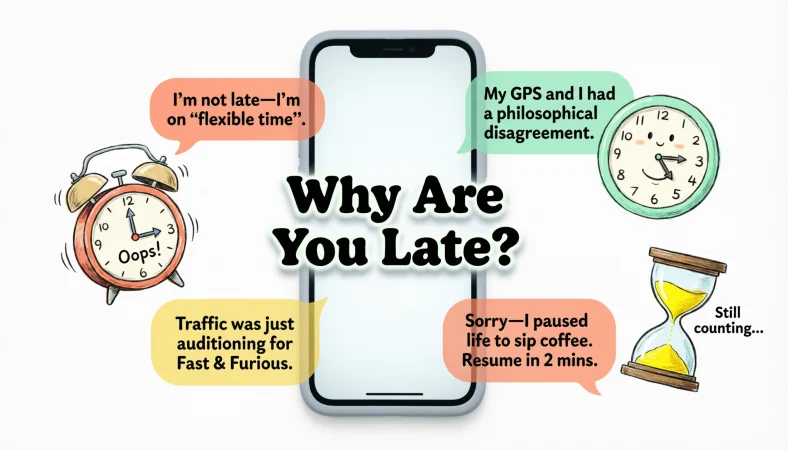 replies to why are you late