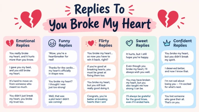 replies to you broke my heart