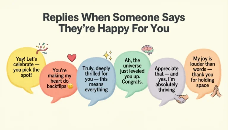 replies when someone says they’re happy for you