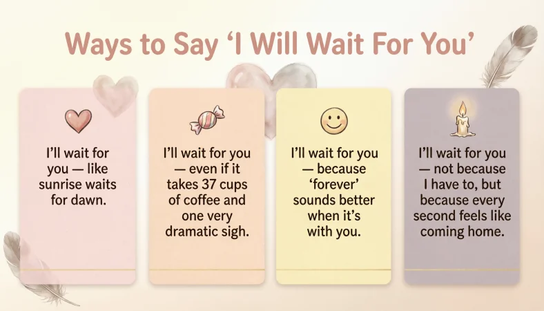 ways to say I will wait for you